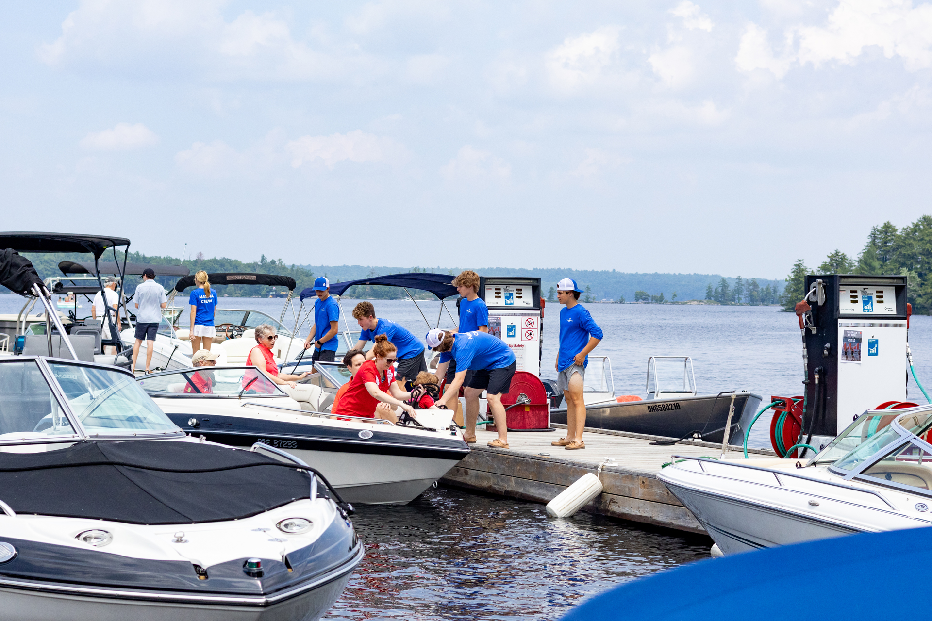 Fuel dock staff on the dock 