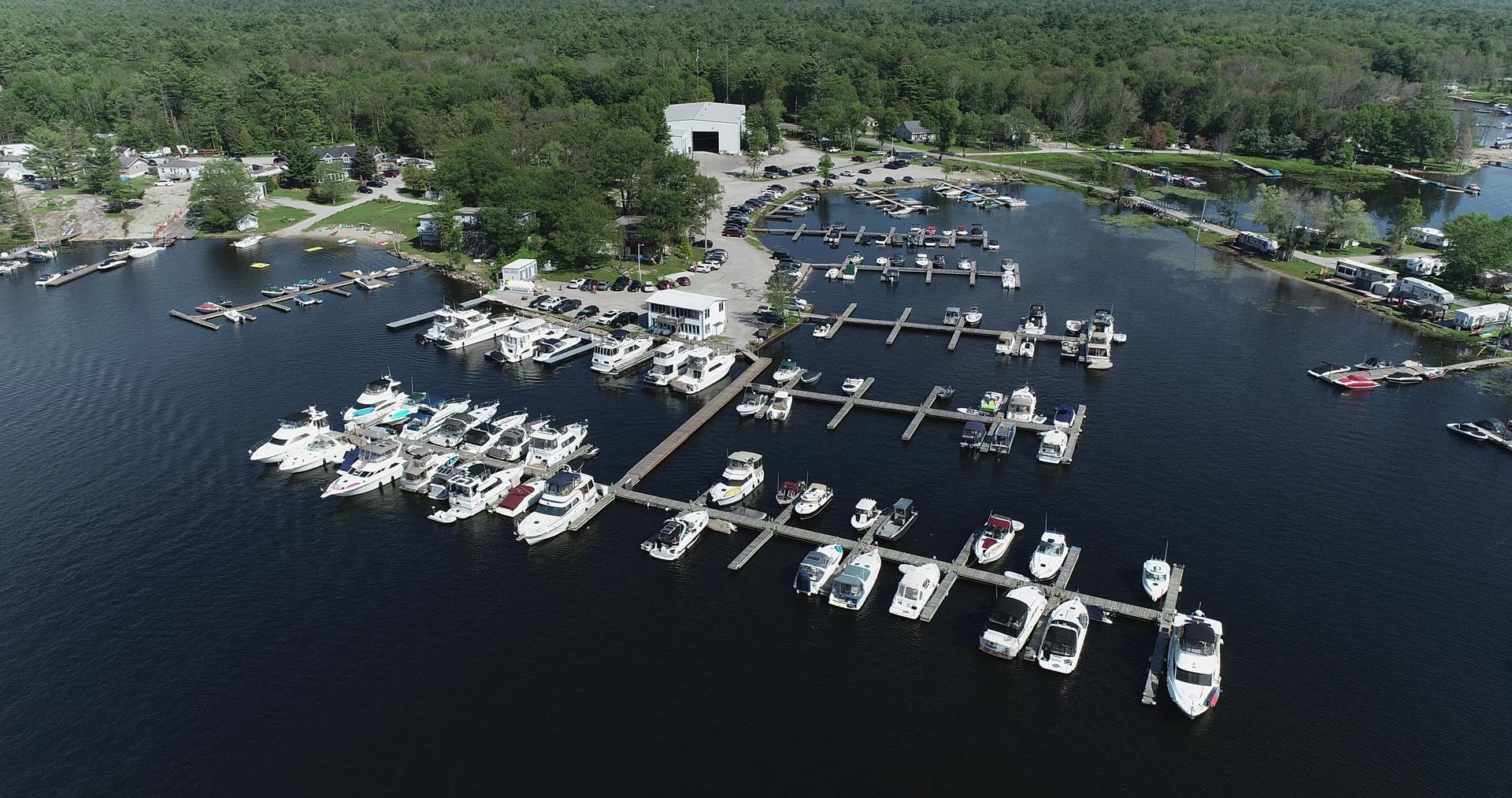 Aerial View of Bluewater Lodge and Marina